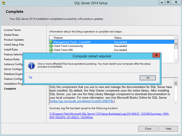 Install SQL Server 2014 - step 11