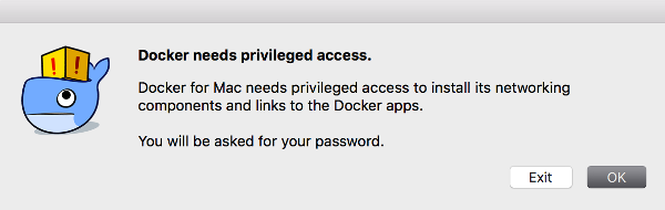 Docker password request notification