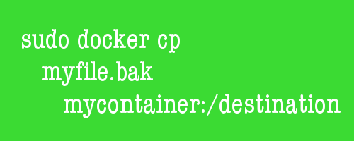 Screenshot of the command for copying a file in Docker
