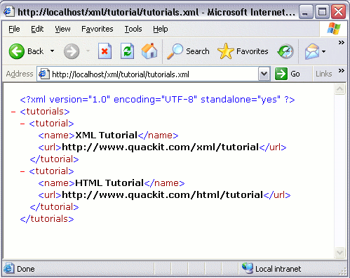 Viewing an XML file in Internet Explorer